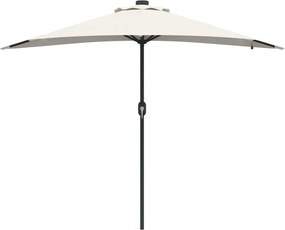 vidaXL Ομπρέλα Κήπου Άμμος 294 x 150 x 223 εκ Πολυεστέρας και Χάλυβας