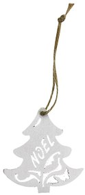 Χριστουγεννιάτικο Στολίδι Δέντρο Ξύλινο Λευκό 7εκ. Xmas fest 93-3152