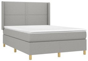 ΚΡΕΒΑΤΙ BOXSPRING ΜΕ ΣΤΡΩΜΑ &amp; LED ΑΝ.ΓΚΡΙ 140X190ΕΚ. ΥΦΑΣΜΑΤΙΝΟ 3138789