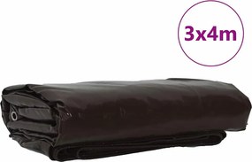 vidaXL Τέντα 650g / m² Καφέ 3 x 4 m Καμβάς με επικάλυψη PVC