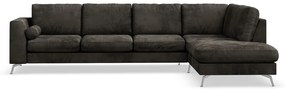 Γωνιακός Καναπές Seattle 178, Καφέ, Ασημί, 325x213x88cm, Πόδια: Μέταλλο | Epipla1.gr