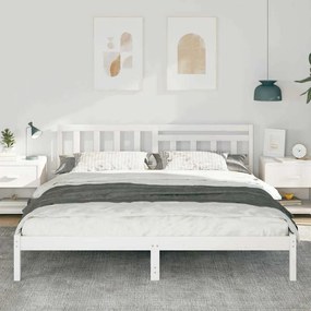 vidaXL Σκελετός Κρεβατιού Λευκό 180 x 200 cm Μασίφ ξύλο πεύκου