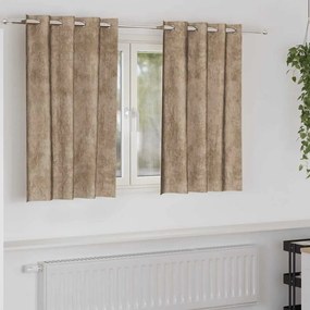 vidaXL Κουρτίνα με κουρτίνες 2 pcs Μπρονζέ 140 x 140 cm Βελούδο