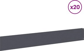 vidaXL Περίγραμμα γκαζόν 20 τμχ. 100 x 15 cm Steel Ανθρακί