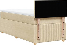 vidaXL Κρεβάτι Boxspring με Στρώμα Κρεμ 80 x 200 εκ. Υφασμάτινο