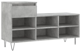 vidaXL Παπουτσοθήκη Γκρι Σκυροδέματος 102x36x60 εκ. Επεξεργασμένο Ξύλο