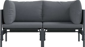 vidaXL Εξωτερικά Έπιπλα 2 Τεμάχιο Ανθρακί 80 x 80 x 71 cm Ατσάλι