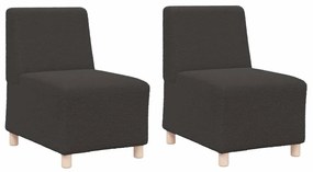 vidaXL Μοναδικός Καναπές χωρίς Χερούλια 2 pcs Σκούρο γκρι