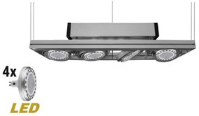 Σποτ Φωτιστικό Οροφής Τετραπλό Ασημί 3-10460 Lumen-3-10460-Ασημί 3-10460