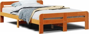 vidaXL Σκελετός Κρεβ. Χωρίς Στρώμα Καφέ Κεριού 135x190 εκ Μασίφ Πεύκο