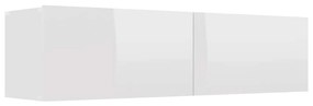 vidaXL Έπιπλο Τηλεόρασης Γυαλιστερό Λευκό 120x30x30 εκ. από Επεξ. Ξύλο