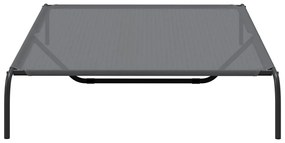 vidaXL Ανυψωμένο κρεβάτι σκύλου γκρι 150x90x20 cm Textilene και χάλυβα