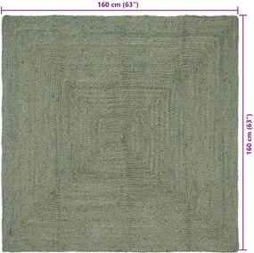 vidaXL Χαλί Περιοχής Λαδί 160 x 160 cm Γιούτα