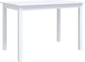 vidaXL Τραπεζαρία Λευκή 114x71x75 εκ. από Μασίφ Ξύλο Καουτσουκόδεντρου