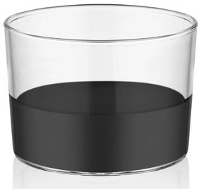 Μπωλ Σερβιρίσματος (Σετ 3Τμχ) 742TMA4706 6x8x8cm Clear-Black Hermia Γυαλί