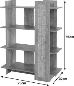 Βιβλιοθήκη Oslo pakoworld sonoma 75x32x95εκ