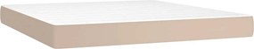 vidaXL Κρεβάτι Boxspring Στρώμα&amp;LED Καπουτσίνο 160x200 εκ. Συνθ. Δέρμα