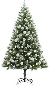 vidaXL Τεχνητό Δέντρο Χριστουγέννων με μέρη που αναδιπλώνονται και χιονάκι