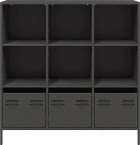vidaXL Ντουλάπι Μαύρο 101,5x39x103,5 εκ. από Χάλυβα