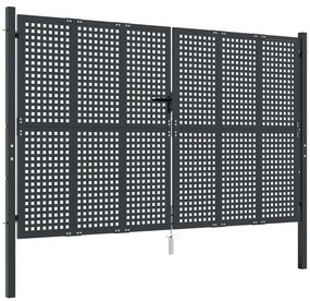 vidaXL Πύλη Κήπου Ανθρακί 300 x 175 εκ. Ατσάλινη