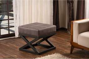 Πουφ Σκαμπό Ανθρακί KRUPA 46x46x44