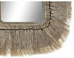 Τοίχο καθρέφτη DKD Home Decor Φυσικό Bali 50 x 2 x 60 cm