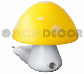 Παιδικό φωτάκι νυκτός LED μανιτάρι με αισθητήρα 846LED4S ACA-846LED4SY-Κίτρινο 846LED4SY