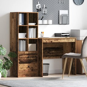 vidaXL Γραφείο με αποθηκευτικό χώρο 2 pcs Παλιό Ξύλο 80 x 50 x 76 εκ.