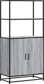 vidaXL Highboard Grey Sonoma Κατασκευασμένο ξύλο και μέταλλο