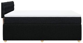 vidaXL Κρεβάτι Boxspring με Στρώμα Μαύρο 140x190 εκ. Υφασμάτινο