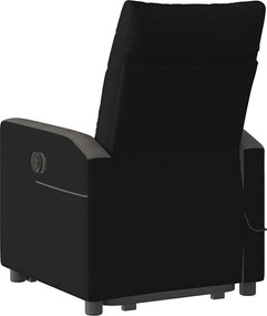 vidaXL Πολυθρόνα Μασάζ Ηλεκ. Ανακλινόμενη με Ανύψωση Μαύρη Υφασμάτινη