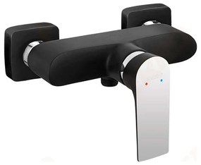 Μπαταρία Ντους Algeo Square BAQ7BLC Black-Chrome Ferro Metal, Ceramic