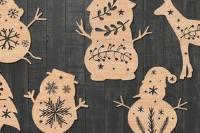 Intra απο ξύλο plywood 3mm-4mm πάχος Τρισδιάστατη Χριστουγεννιάτικη Διακόσμηση Τοίχων Δίασταση 25x25 cm INTRAFABR-41015041