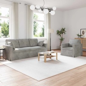 vidaXL Καναπές 2 pcs Ανοιχτό γκρι
