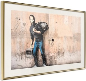 Αφίσα - Banksy: The Son of a Migrant from Syria - 30x20 - Χρυσό - Με πασπαρτού