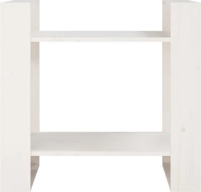 vidaXL Βιβλιοθήκη/Διαχωριστικό Χώρου Λευκό 60x35x57 εκ. Μασίφ Πεύκο