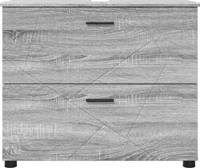 vidaXL Ντουλάπι Μπάνιου Γκρίζο Σονομα 76,5 x 35 x 64 εκ