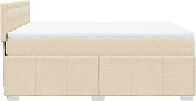 vidaXL Κρεβάτι Boxspring με Στρώμα Κρεμ 140x200 εκ. Υφασμάτινο