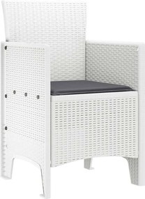 vidaXL Καρέκλα Κήπου 2 pcs Λευκό 53 x 49 x 85 εκ. Πολυπροπυλένιο