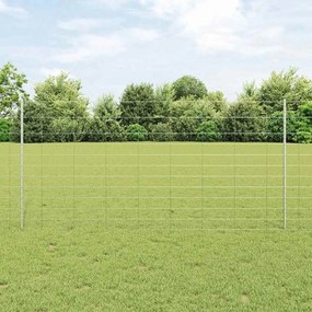 vidaXL Φράχτης με Στήλες. Ασημί 1.2 x 25 m Ατσάλι