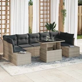 vidaXL Σετ Καναπέ Κήπου 8 pcs Ανοιχτό γκρι 100 x 55 x 73 εκ