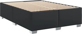 vidaXL Κρεβάτι Boxspring με Στρώμα Μαύρο 140x200εκ.από Συνθετικό Δέρμα