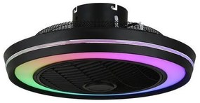 Ανεμιστήρας Πλαφονιέρα Οροφής Μαύρος Rgb Φ51 Dc 20W 300-25045 Eurolamp 300-25045 Μαύρο