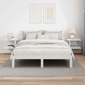 vidaXL Κομοδίνο 2 pcs Λευκό 40 x 30 x 25 εκ Επεξεργασμένο ξύλο