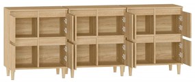 vidaXL Ντουλάπια 3 τεμ. Sonoma Δρυς 60x35x70 εκ. Επεξεργασμένο Ξύλο