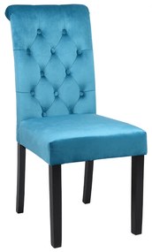 Intrahome ΚΑΡΕΚΛΑ ROCASABLANCABU_DHCASABLANCABIIE .08 K/D ΒΕΛΟΥΔΟ ΤΙΡΚΟΥΑΖ ΜΕ ΞΥΛΙΝΑ ΠΟΔΙΑ 46,5x61,5x100Υ εκ. intraho-1644135