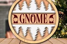 Σετ των 3 Intra απο ξύλο plywood 3mm-4mm πάχος Χριστουγεννιάτικο στολίδι με κομμένο με λέιζερ gnome Δίασταση 4x4 cm INTRAFABR-117891729