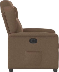 vidaXL Πολυθρόνα Ανακλινόμενη Ηλεκτρική Καφέ Υφασμάτινη