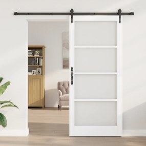vidaXL Συρόμενη Πόρτα με Σετ Εξαρτημάτων 'ORKDAL' Λευκή 93x211 εκ.