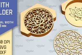 Σετ των 2 Intra απο ξύλο plywood 3mm-4mm πάχος - Σουβέρ με θήκη Laser Cut  Δίασταση 30x20 cm INTRAFABR-90522773